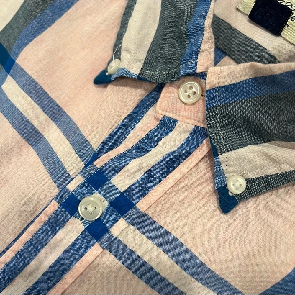 J.Crew Men’s Classic Fit Short-Sleeve Secret Wash Button‎ Up Shirt Pink Plaid